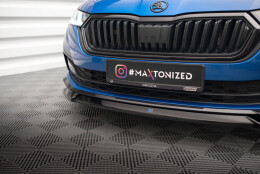 Street+ Spoilerlippe Front Ansatz V.2 passend für Skoda Octavia Sportline Mk4 schwarz Hochglanz