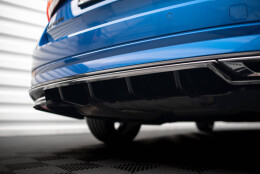 Mittlerer Cup Diffusor Heck Ansatz DTM Look passend für Skoda Octavia Sportline Mk4 schwarz Hochglanz