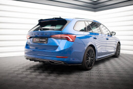 Mittlerer Cup Diffusor Heck Ansatz DTM Look passend für Skoda Octavia Sportline Mk4 schwarz Hochglanz