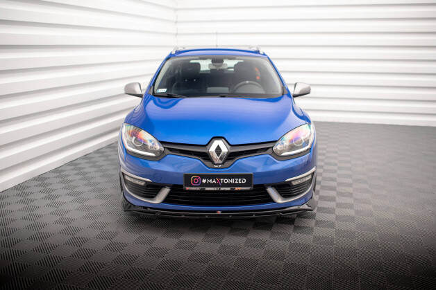 Cup Spoilerlippe Front Ansatz passend für Renault Megane GT Line Grandtour Mk3 Facelift schwarz Hochglanz