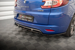 Mittlerer Cup Diffusor Heck Ansatz DTM Look passend für Renault Megane GT Line Grandtour Mk3 Facelift schwarz Hochglanz