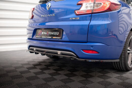 Mittlerer Cup Diffusor Heck Ansatz DTM Look passend für Renault Megane GT Line Grandtour Mk3 Facelift schwarz Hochglanz