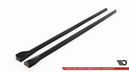 Seitenschweller Ansatz Cup Leisten passend für Renault Megane GT Line Grandtour Mk3 Facelift schwarz Hochglanz