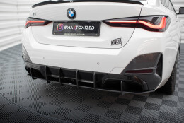 Street Pro Heckschürze Heck Ansatz Diffusor passend für BMW i4 M-Paket G26 schwarz-rot