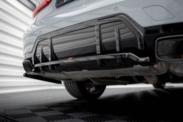 Mittlerer Cup Diffusor Heck Ansatz V.1 passend für BMW M340i G20 / G21 Facelift schwarz Hochglanz