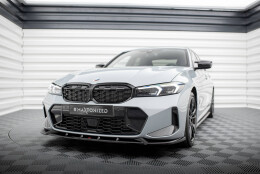 Cup Spoilerlippe Front Ansatz V.1 passend für BMW 3er M340i / M-Paket G20 / G21 Facelift schwarz Hochglanz