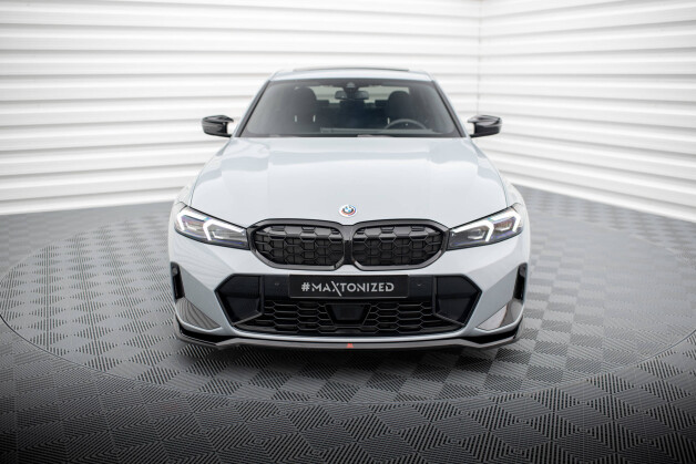 Cup Spoilerlippe Front Ansatz V.2 passend für BMW 3er M340i / M-Paket G20 / G21 Facelift schwarz Hochglanz