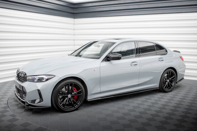 Seitenschweller Ansatz Cup Leisten passend für BMW 3er M340i / M-Paket G20 / G21 Facelift schwarz Hochglanz