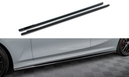 Seitenschweller Ansatz Cup Leisten passend für BMW 3er M340i / M-Paket G20 / G21 Facelift schwarz Hochglanz
