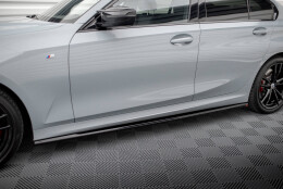 Seitenschweller Ansatz Cup Leisten passend für BMW 3er M340i / M-Paket G20 / G21 Facelift schwarz Hochglanz