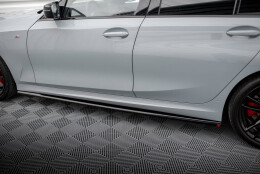 Seitenschweller Ansatz Cup Leisten passend für BMW 3er M340i / M-Paket G20 / G21 Facelift schwarz Hochglanz
