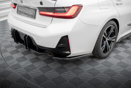 Heck Ansatz Flaps Diffusor passend für BMW M-Paket G20 / G21 Facelift schwarz Hochglanz