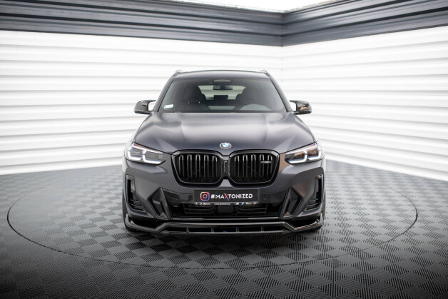 Cup Spoilerlippe Front Ansatz passend für BMW X3 M-Paket G01 Facelift / iX3 M-Paket G08 Facelift schwarz Hochglanz