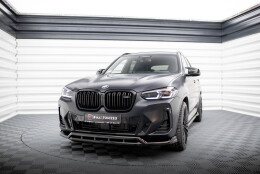 Cup Spoilerlippe Front Ansatz passend für BMW X3 M-Paket G01 Facelift / iX3 M-Paket G08 Facelift schwarz Hochglanz