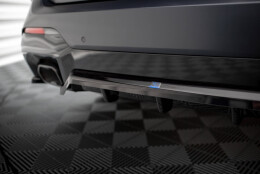 Mittlerer Cup Diffusor Heck Ansatz DTM Look passend für BMW X3 M-Paket G01 Facelift schwarz Hochglanz