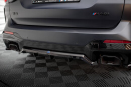 Mittlerer Cup Diffusor Heck Ansatz DTM Look passend für BMW X3 M-Paket G01 Facelift schwarz Hochglanz