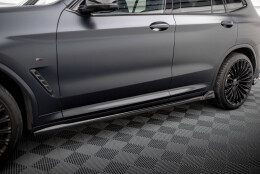 Seitenschweller Ansatz Cup Leisten passend für BMW X3 M-Paket G01 Facelift schwarz Hochglanz