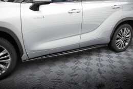 Seitenschweller Ansatz Cup Leisten passend für Toyota Highlander Mk4 schwarz Hochglanz