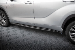 Seitenschweller Ansatz Cup Leisten passend für Toyota Highlander Mk4 schwarz Hochglanz