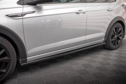 Seitenschweller Ansatz Cup Leisten passend für VW Taigo R-Line Mk1 schwarz Hochglanz