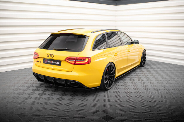 Street Pro Heck Ansatz Flaps Diffusor passend für Audi RS4 B8 SCHWARZ