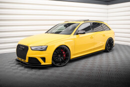Street Pro Seitenschweller Ansatz Cup Leisten passend für Audi RS4 B8 rot