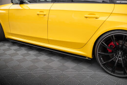 Street Pro Seitenschweller Ansatz Cup Leisten passend für Audi RS4 B8 rot
