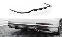 Mittlerer Cup Diffusor Heck Ansatz DTM Look passend für Audi A8 S-Line D5 schwarz Hochglanz