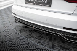 Mittlerer Cup Diffusor Heck Ansatz DTM Look passend für Audi A8 S-Line D5 schwarz Hochglanz