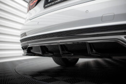 Mittlerer Cup Diffusor Heck Ansatz DTM Look passend für Audi A8 S-Line D5 schwarz Hochglanz