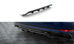 Mittlerer Cup Diffusor Heck Ansatz DTM Look passend für Audi A4 Competition B9 schwarz Hochglanz