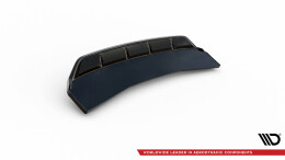 Mittlerer Cup Diffusor Heck Ansatz DTM Look passend für Audi A4 Competition B9 schwarz Hochglanz