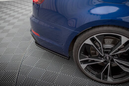 Heck Ansatz Flaps Diffusor passend für Audi A4 Competition B9 schwarz Hochglanz