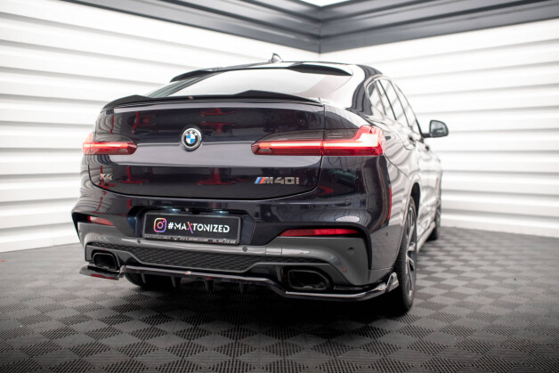 Mittlerer Cup Diffusor Heck Ansatz V.2 passend für BMW X4 M40i G02 schwarz Hochglanz