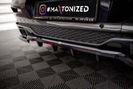 Mittlerer Cup Diffusor Heck Ansatz V.2 passend für BMW X4 M40i G02 schwarz Hochglanz
