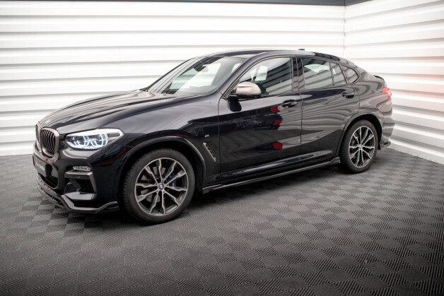 Seitenschweller Ansatz Cup Leisten V.2 passend für BMW X4 M-Paket G02 schwarz Hochglanz