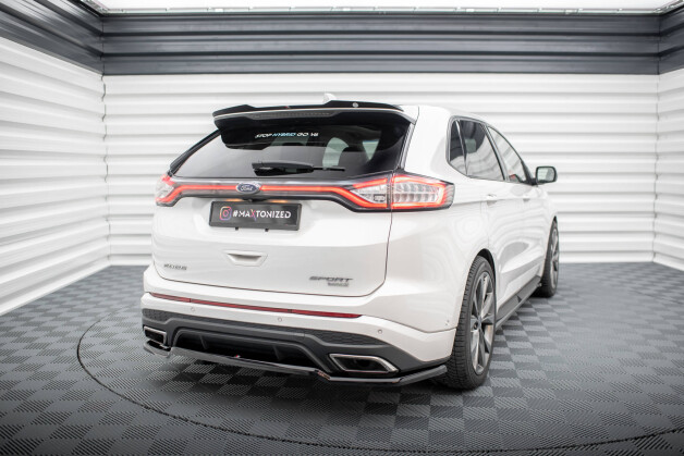 Mittlerer Cup Diffusor Heck Ansatz DTM Look passend für Ford Edge Sport Mk2 schwarz Hochglanz