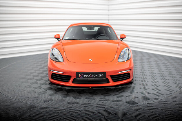 Cup Spoilerlippe Front Ansatz V.2 passend für Porsche 718 Cayman 982c schwarz Hochglanz