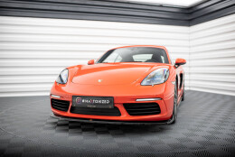 Cup Spoilerlippe Front Ansatz V.2 passend für Porsche 718 Cayman 982c schwarz Hochglanz