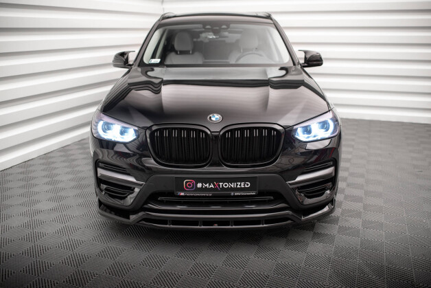 Cup Spoilerlippe Front Ansatz passend für BMW X3 G01 schwarz Hochglanz