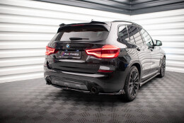Mittlerer Cup Diffusor Heck Ansatz passend für BMW X3 G01 schwarz Hochglanz