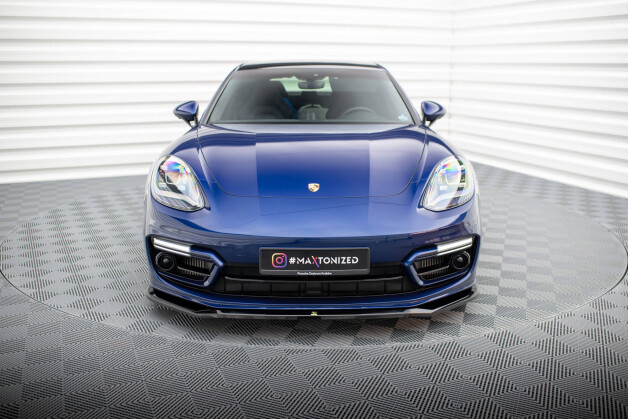 Cup Spoilerlippe Front Ansatz V.1 passend für Porsche Panamera E-Hybrid 971 Facelift schwarz Hochglanz