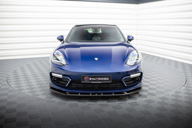 Cup Spoilerlippe Front Ansatz V.2 passend für Porsche Panamera E-Hybrid 971 Facelift schwarz Hochglanz