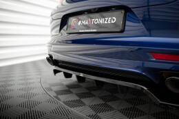 Mittlerer Cup Diffusor Heck Ansatz DTM Look passend für Porsche Panamera E-Hybrid 971 Facelift schwarz Hochglanz