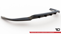 Mittlerer Cup Diffusor Heck Ansatz DTM Look passend für Porsche Panamera E-Hybrid 971 Facelift schwarz Hochglanz
