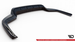 Mittlerer Cup Diffusor Heck Ansatz DTM Look passend für Porsche Panamera E-Hybrid 971 Facelift schwarz Hochglanz