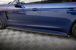 Seitenschweller Ansatz Cup Leisten passend für Porsche Panamera E-Hybrid 971 Facelift schwarz Hochglanz