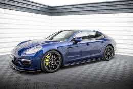 Seitenschweller Ansatz Cup Leisten passend für Porsche Panamera E-Hybrid 971 Facelift schwarz Hochglanz