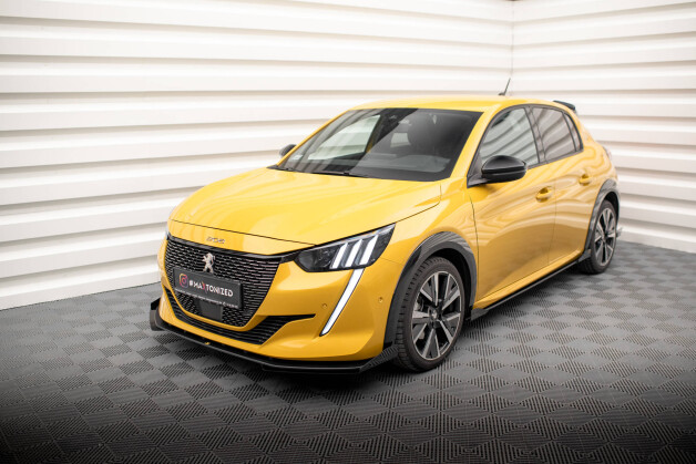 Front Stoßstange Flaps passend für Peugeot 208 GT Mk2 schwarz Hochglanz