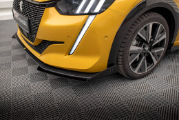 Front Stoßstange Flaps für Peugeot 208 GT Mk2 schwarz Hochglanz